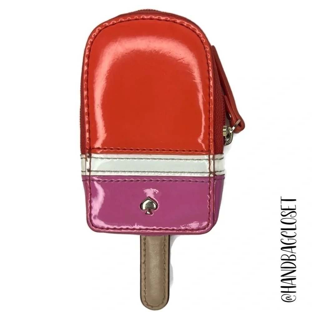 Kate Spade Popsicle Orange Pink White Coin Bag Purse Novelty
